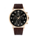 Tommy Hilfiger Daniel Black Dial Brown Leather Strap Watch for Men - 1710379 Authentic Buy Shop Now