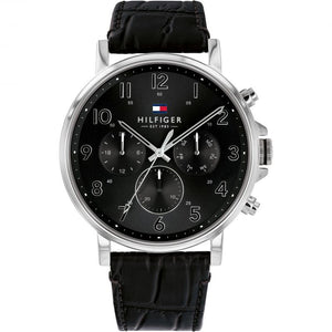 Tommy Hilfiger Daniel Black Dial Black Leather Strap Watch for Men - 1710381 Authentic Buy Shop Now