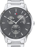 Tommy Hilfiger Brad Chronograph Quartz Grey Dial Silver Steel Strap Watch For Men - 1710385 Authentic Buy Shop Now