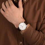 Tommy Hilfiger Brad Chronograph White Dial Brown Leather Strap Watch For Men - 1710389 Authentic Buy Shop Now