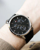 Tommy Hilfiger Brad Chronograph Black Dial Black Leather Strap Watch For Men - 1710391 Authentic Buy Shop Now