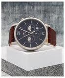 Tommy Hilfiger Evan Chronograph Blue Dial Brown Leather Strap Watch for Men - 1710393 Authentic Buy Shop Now