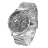 Tommy Hilfiger Evan Grey Dial Silver Mesh Bracelet Watch for Men - 1710396 Authentic Buy Shop Now