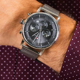 Tommy Hilfiger Evan Grey Dial Silver Mesh Bracelet Watch for Men - 1710396 Authentic Buy Shop Now