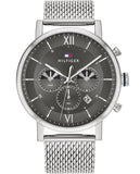 Tommy Hilfiger Evan Grey Dial Silver Mesh Bracelet Watch for Men - 1710396 Authentic Buy Shop Now