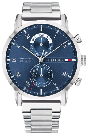 Tommy Hilfiger Kane Blue Dial Silver Steel Strap Watch for Men - 1710401 Authentic Buy Shop Now