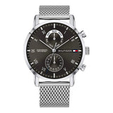 Tommy Hilfiger Kane Black Dial Silver Mesh Bracelet Watch for Men - 1710402 Authentic Buy Shop Now