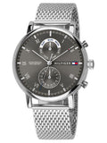 Tommy Hilfiger Kane Black Dial Silver Mesh Bracelet Watch for Men - 1710402 Authentic Buy Shop Now