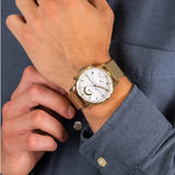 Tommy Hilfiger Kane White Dial Gold Mesh Bracelet Watch for Men - 1710403 Authentic Buy Shop Now