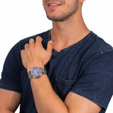 Tommy Hilfiger Evan Chronograph Blue Dial Silver Steel Strap Watch For Men - 1710409 Authentic Buy Shop Now