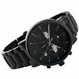 Tommy Hilfiger Evan Chronograph Quartz Black Dial Black Steel Strap Watch For Men - 1710410 Authentic Buy Shop Now
