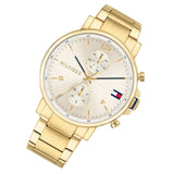 Tommy Hilfiger Daniel White Dial Gold Steel Strap Watch for Men - 1710415 Authentic Buy Shop Now