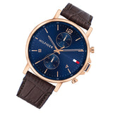 Tommy Hilfiger Daniel Blue Dial Brown Leather Strap Watch for Men - 1710418 Authentic Buy Shop Now