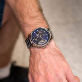Tommy Hilfiger Baker Quartz Blue Dial Silver Steel Strap Watch For Men - 1710448 Authentic Buy Shop Now