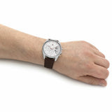 Tommy Hilfiger Baker Chronograph White Dial Brown Leather Strap Watch For Men - 1710450 Authentic Buy Shop Now