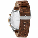 Tommy Hilfiger Baker Chronograph White Dial Brown Leather Strap Watch For Men - 1710450 Authentic Buy Shop Now