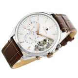 Tommy Hilfiger Baker Chronograph White Dial Brown Leather Strap Watch For Men - 1710450 Authentic Buy Shop Now