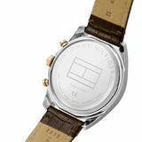 Tommy Hilfiger Baker Chronograph White Dial Brown Leather Strap Watch For Men - 1710450 Authentic Buy Shop Now