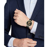 Tommy Hilfiger Henry Chronograph Black Dial Black Leather Strap Watch For Men - 1710474 Authentic Buy Shop Now