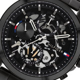 Tommy Hilfiger Henry Chronograph Black Dial Black Steel Strap Watch For Men - 1710478 Authentic Buy Shop Now