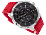 Tommy Hilfiger Luca Chronograph Grey Dial Red Silicone Strap Watch For Men - 1710490 Authentic Buy Shop Now