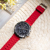 Tommy Hilfiger Luca Chronograph Grey Dial Red Silicone Strap Watch For Men - 1710490 Authentic Buy Shop Now