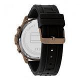 Tommy Hilfiger Luca Chronograph Black Dial Black Rubber Strap Watch For Men - 1710491 Authentic Buy Shop Now