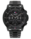 Tommy Hilfiger Classic Chronograph Black Dial Black Steel Strap Watch For Men - 1710494 Authentic Buy Shop Now