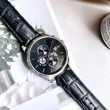 Tommy Hilfiger Weston Chronograph Black Dial Black Leather Strap Watch For Men - 1710502 Authentic Buy Shop Now
