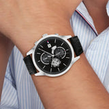 Tommy Hilfiger Weston Chronograph Black Dial Black Leather Strap Watch For Men - 1710502 Authentic Buy Shop Now