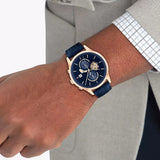 Tommy Hilfiger Weston Chronograph Blue Dial Blue Leather Strap Watch For Men - 1710503 Authentic Buy Shop Now