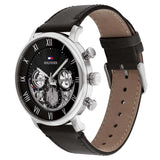 Tommy Hilfiger Legend Chronograph Black Dial Black Leather Strap Watch For Men - 1710565 Authentic Buy Shop Now
