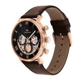 Tommy Hilfiger Legend Analog Black Dial Brown Leather Strap Watch For Men - 1710566 Authentic Buy Shop Now
