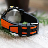 Tommy Hilfiger Wynwood Chronograph Black Dial Orange Silicone Strap Watch For Men - 1710583 Authentic Buy Shop Now