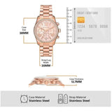 Michael Kors Lexington Chronograph Rose Gold Dial Rose Gold Steel Strap Watch for Women - MK7242 Authentic Buy Shop Now