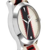 Gucci G Timeless Quartz White Dial Two Tone NATO Strap Watch For Men - YA1264071 Authentic Buy Shop Now
