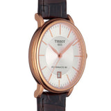 Tissot Carson Premium Powermatic 80 White Dial Brown Leather Strap Watch For Men - T122.407.36.031.00 Authentic Buy Shop Now