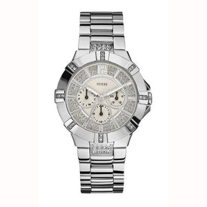 Guess Vista Diamonds Silver Dial Silver Steel Strap Watch for Women - W12080L1 Authentic Buy Shop Now