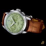 Breitling Premier B09 Chronograph 40 Green Dial Brown Leather Strap Watch for Men - AB0930D31L1P1 Authentic Buy Shop Now