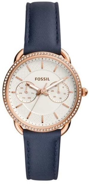 Fossil Tailor White Dial Blue Leather Strap Watch for Women - ES4394 Authentic Buy Shop Now