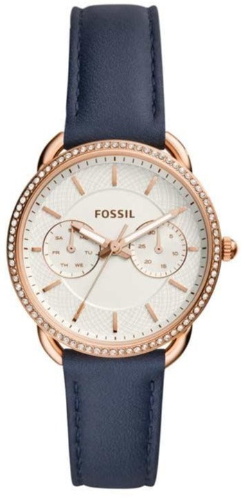 Fossil Tailor White Dial Blue Leather Strap Watch for Women - ES4394 Authentic Buy Shop Now
