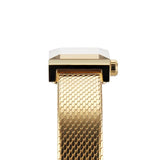 Gucci G Frame Quartz Diamonds White Red Blue Dial Gold Mesh Bracelet Watch For Women - YA147511 Authentic Buy Shop Now