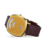 Gucci Grip Quartz Yellow Gold Dial Maroon Leather Strap Watch For Women - YA157405 Authentic Buy Shop Now
