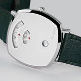 Gucci Grip Quartz Silver Dial Green Leather Strap Unisex Watch - YA157406 Authentic Buy Shop Now
