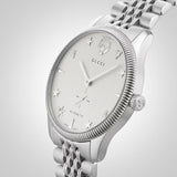 Gucci G Timeless Automatic Silver Dial Silver Steel Strap Watch for Men - YA126354 Authentic Buy Shop Now