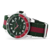 Gucci Dive Quartz Green Dial Two Tone NATO Strap Watch For Men - YA136339 Authentic Buy Shop Now