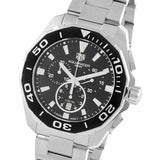 Tag Heuer Aquaracer Quartz Chronograph Black Dial Silver Steel Strap Watch for Men - CAY111A.BA0927 Authentic Buy Shop Now