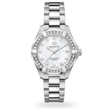 Tag Heuer Aquaracer Diamonds Mother of Pearl White Dial Silver Steel Strap Watch for Women - WBD1415.BA0741 Authentic Buy Shop Now