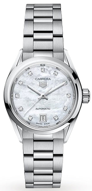 Tag Heuer Carrera Diamonds Mother of Pearl Dial Silver Steel Strap Watch for Women - WBN2412.BA0621 Authentic Buy Shop Now