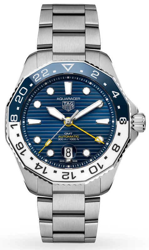 Tag Heuer Aquaracer Professional 300 GMT Automatic Blue Dial Silver Steel Strap Watch for Men - WBP2010.BA0632 Authentic Buy Shop Now